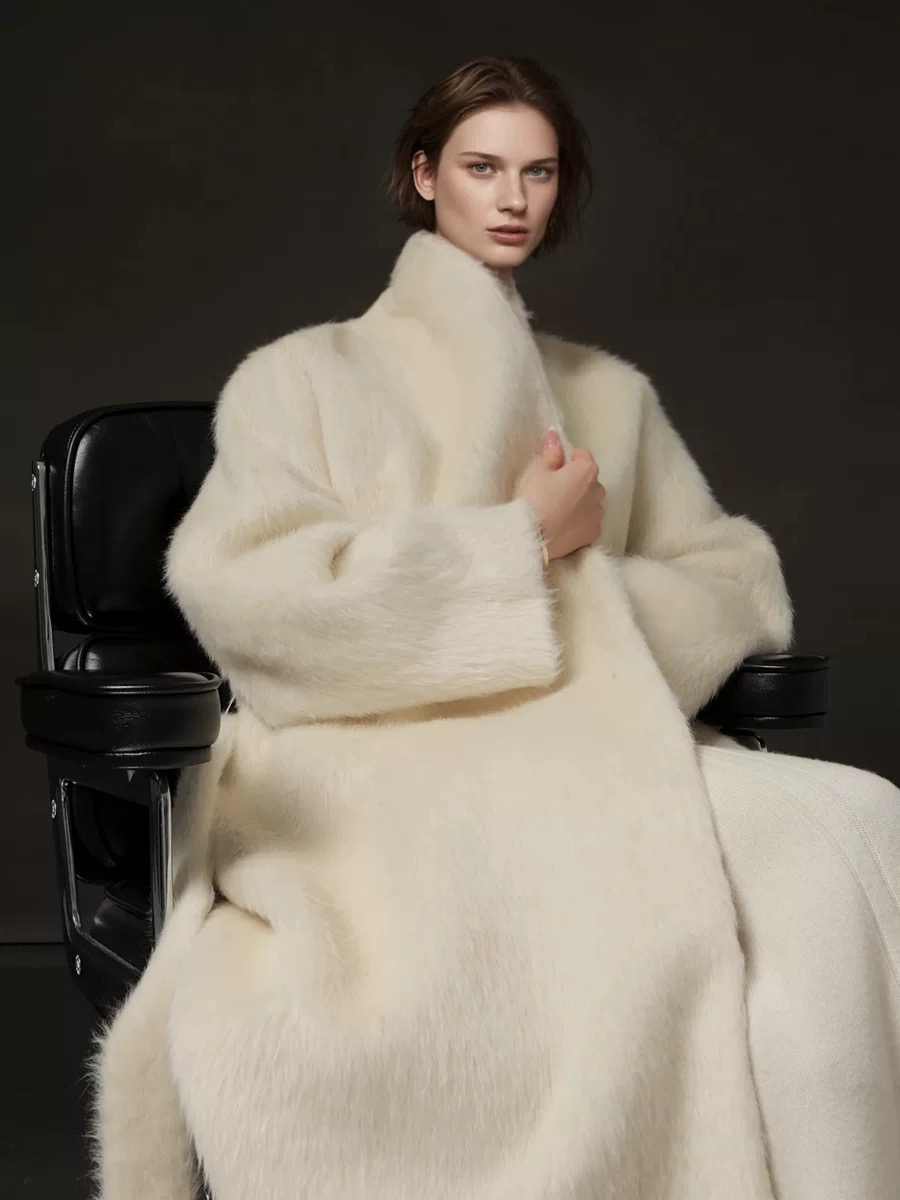 Camel wool coat long