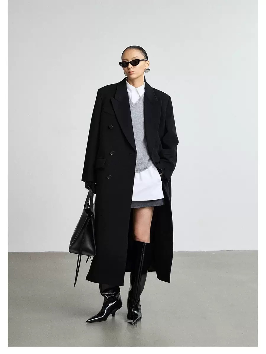 Reversible Cashmere Jacket Classic Long Blazer Coat