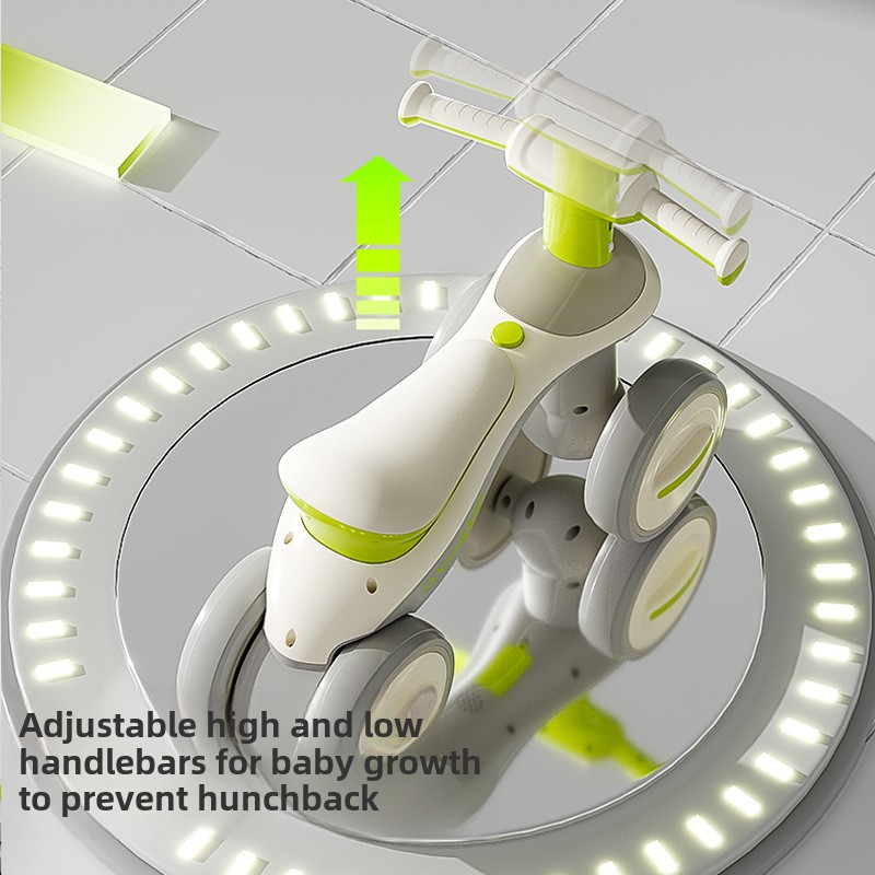 Children's Scooter 1 to 3 Years Old Baby Portable No Pedal Balance Anti-Rollover Four-Wheel Walker Luge Pill Friends