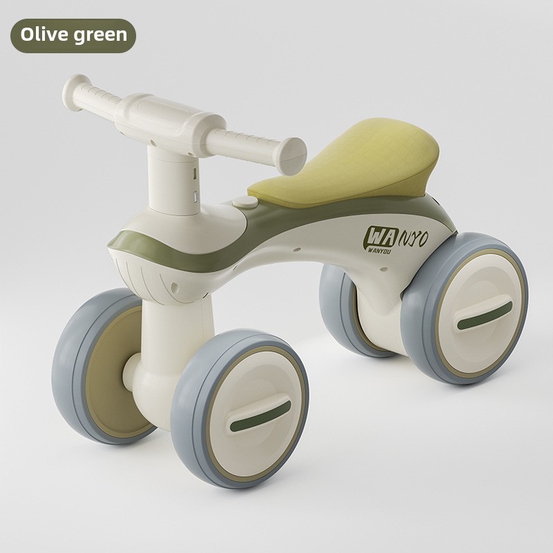 Children's Scooter 1 to 3 Years Old Baby Portable No Pedal Balance Anti-Rollover Four-Wheel Walker Luge Pill Friends