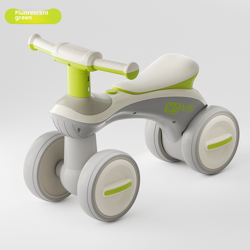 Children's Scooter 1 to 3 Years Old Baby Portable No Pedal Balance Anti-Rollover Four-Wheel Walker Luge Pill Friends