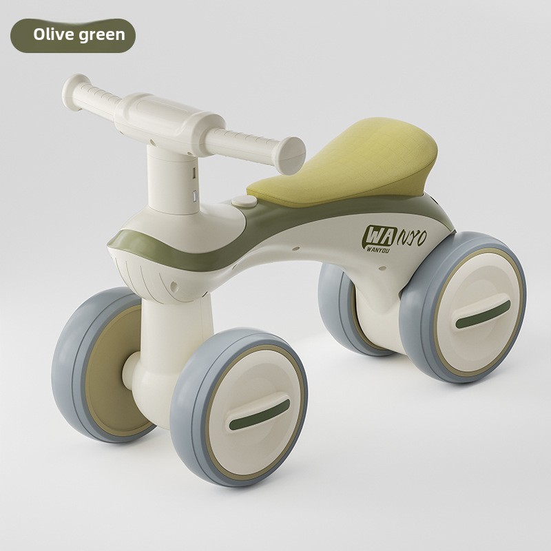 Children's Scooter 1 to 3 Years Old Baby Portable No Pedal Balance Anti-Rollover Four-Wheel Walker Luge Pill Friends