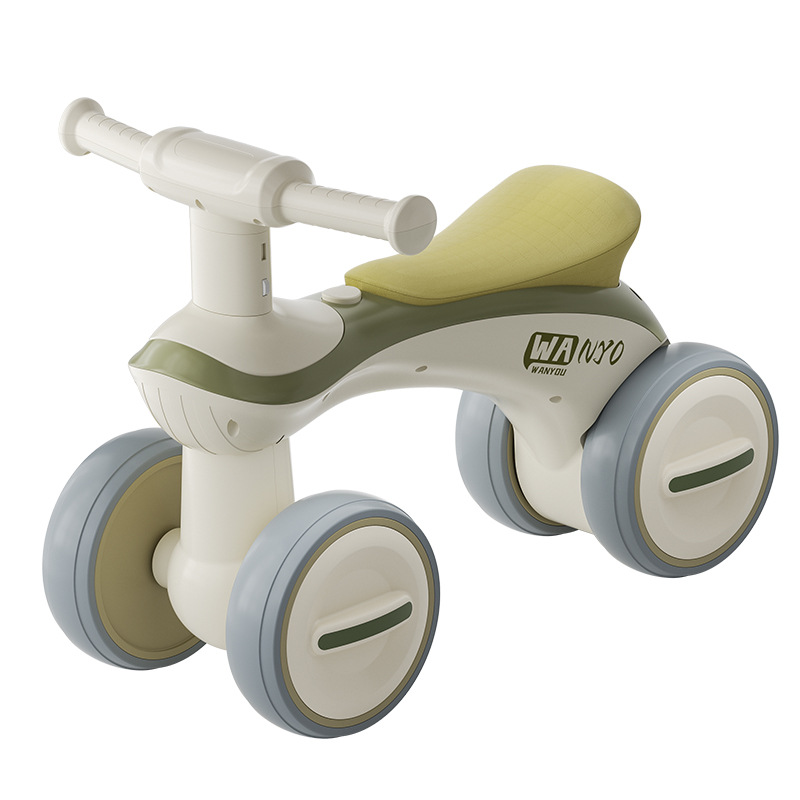 Children's Scooter 1 to 3 Years Old Baby Portable No Pedal Balance Anti-Rollover Four-Wheel Walker Luge Pill Friends
