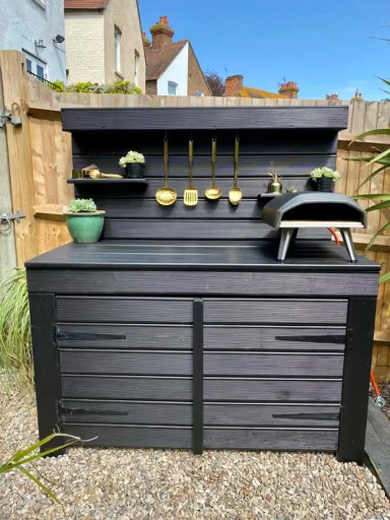 【Home&Garden】Outdoor Pizza oven kitchen/ pizza server/ BBQ table with full Cupboard