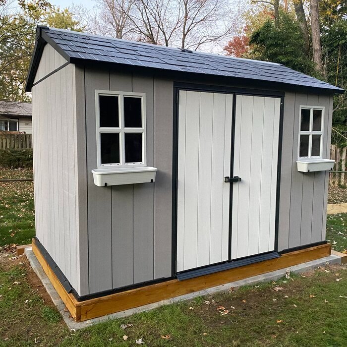 【Storage Shed】【BS】Oakland 11 ft. W x 7.5 ft. D Plastic Storage Shed