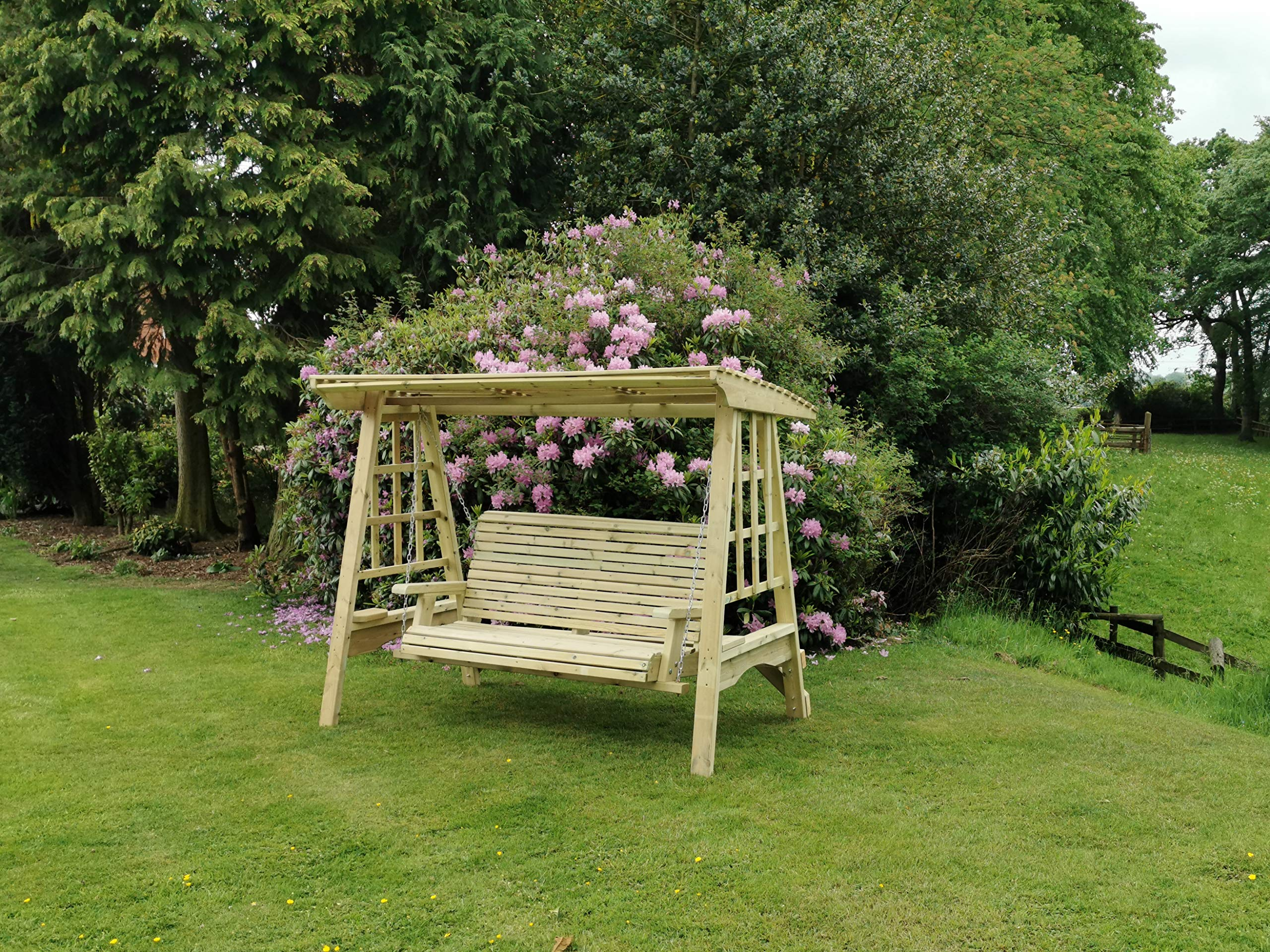 【Home&Garden】Antoinette Wooden Three Garden Swing - 2.3 m (7 ft 6 in)