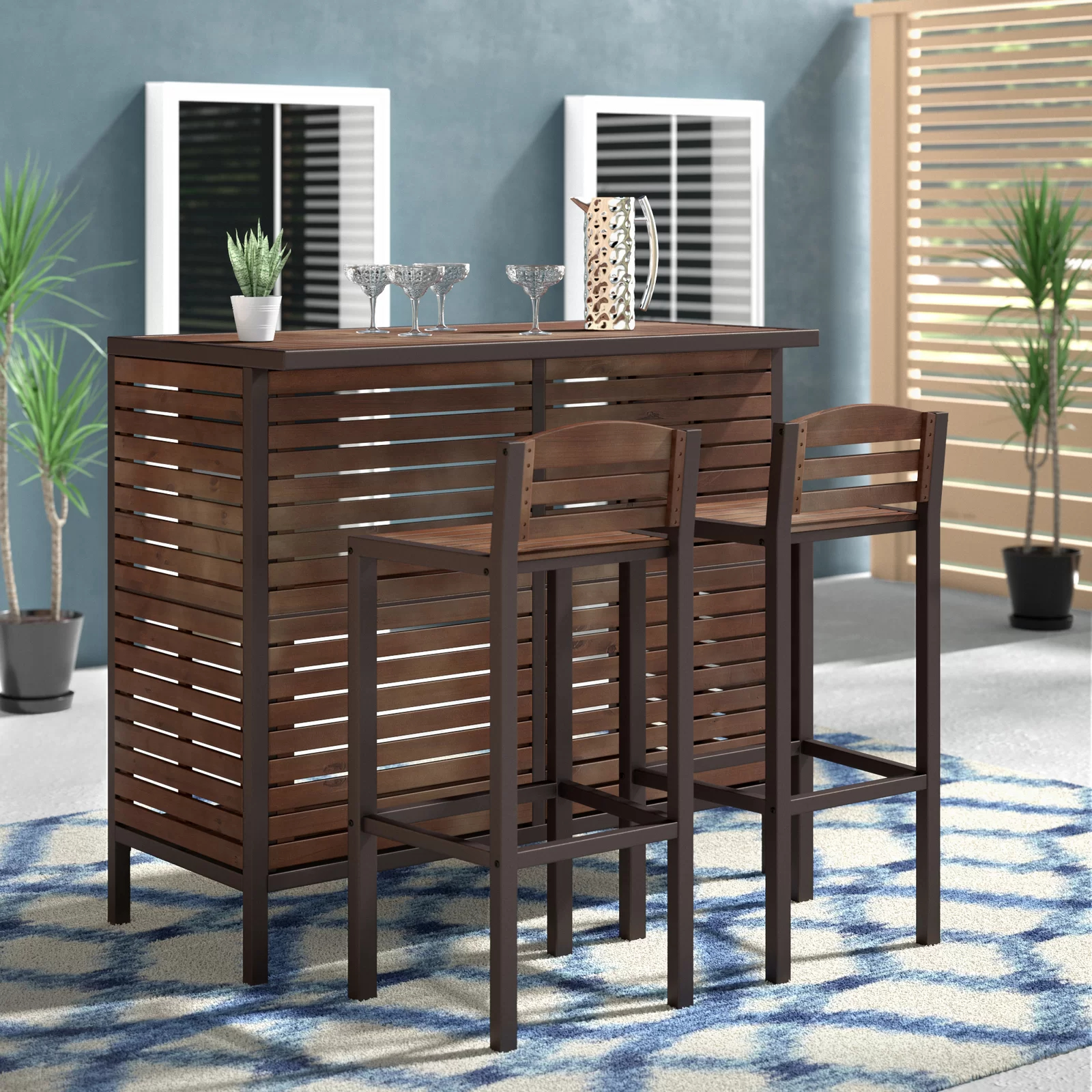 【Home&Garden】Libnah 3 Piece Bar Set