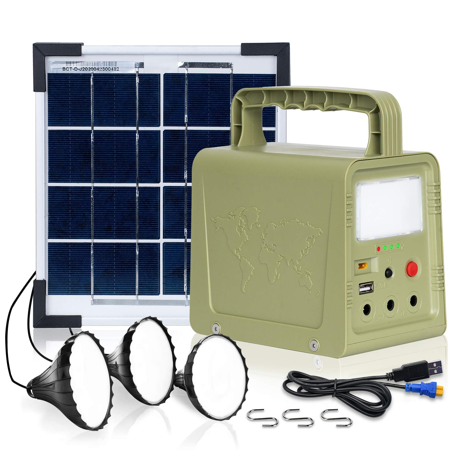 【Appliances】42 Wh Portable Power Station, Solar Generator with Solar Panel, Flashlights, USB Outlet
