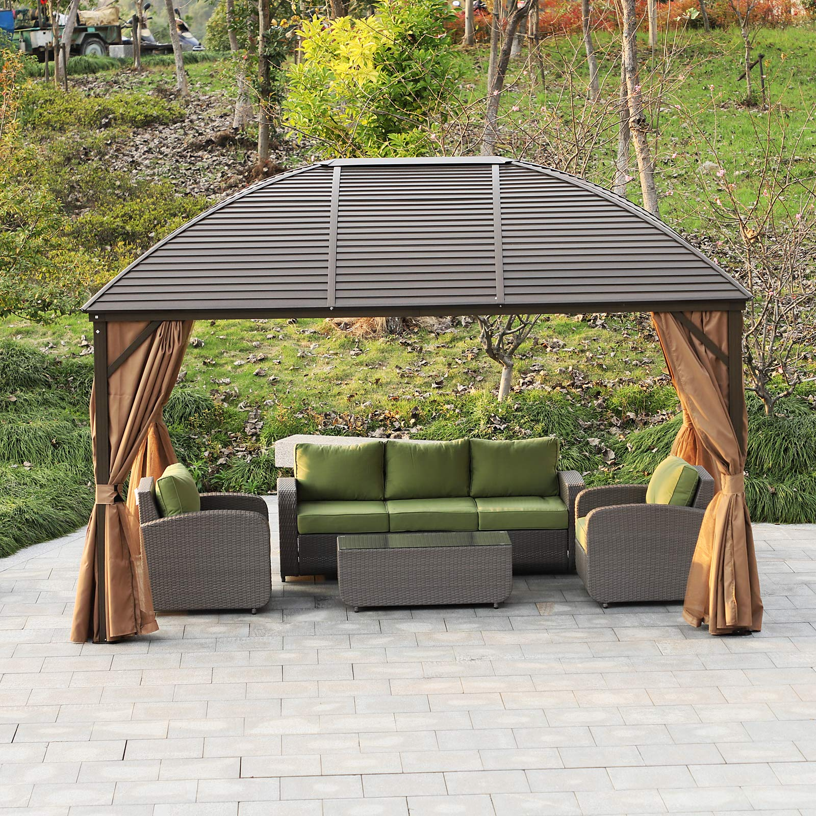 【Gazebo】3x4meter Aluminum frame Roof Gazebo Solid Roof Party Galvanized