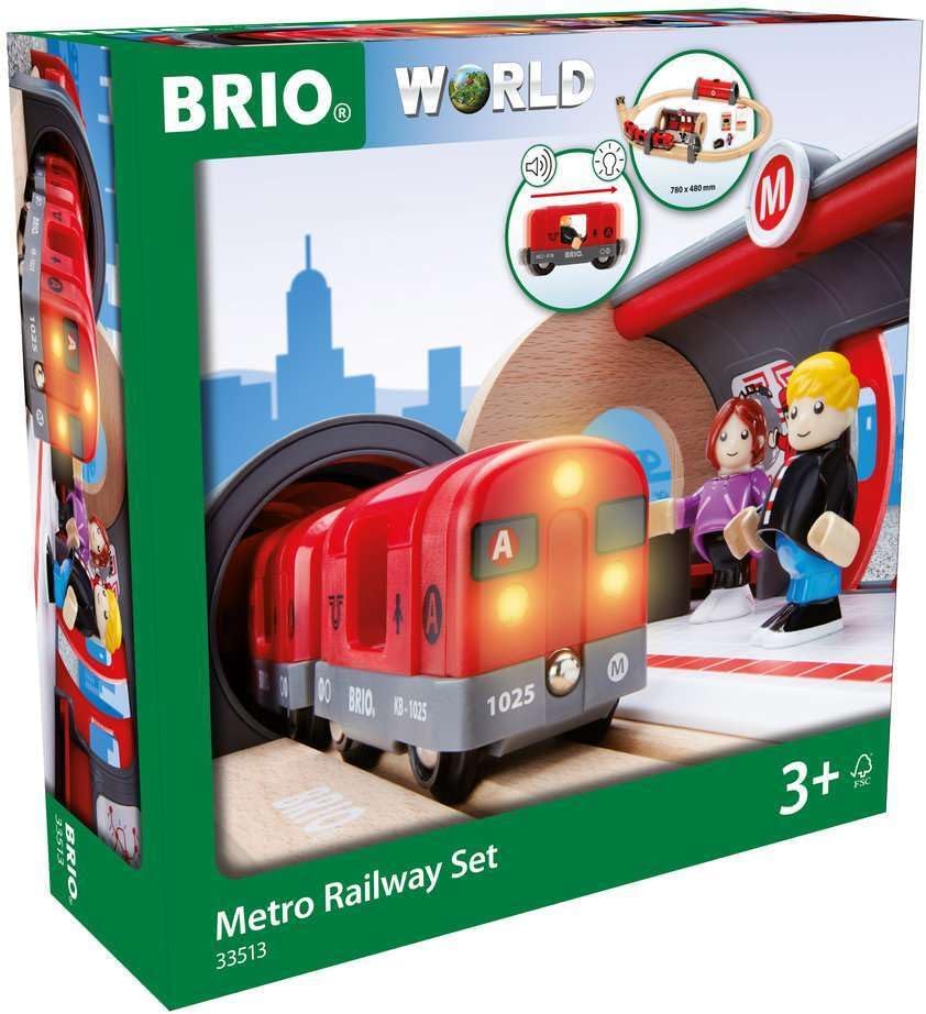 BRIO World Metro Train Set for Kids Age 3 Years Up - Wooden Railway Accessories and Add Ons - Gifts for Boys and Girls