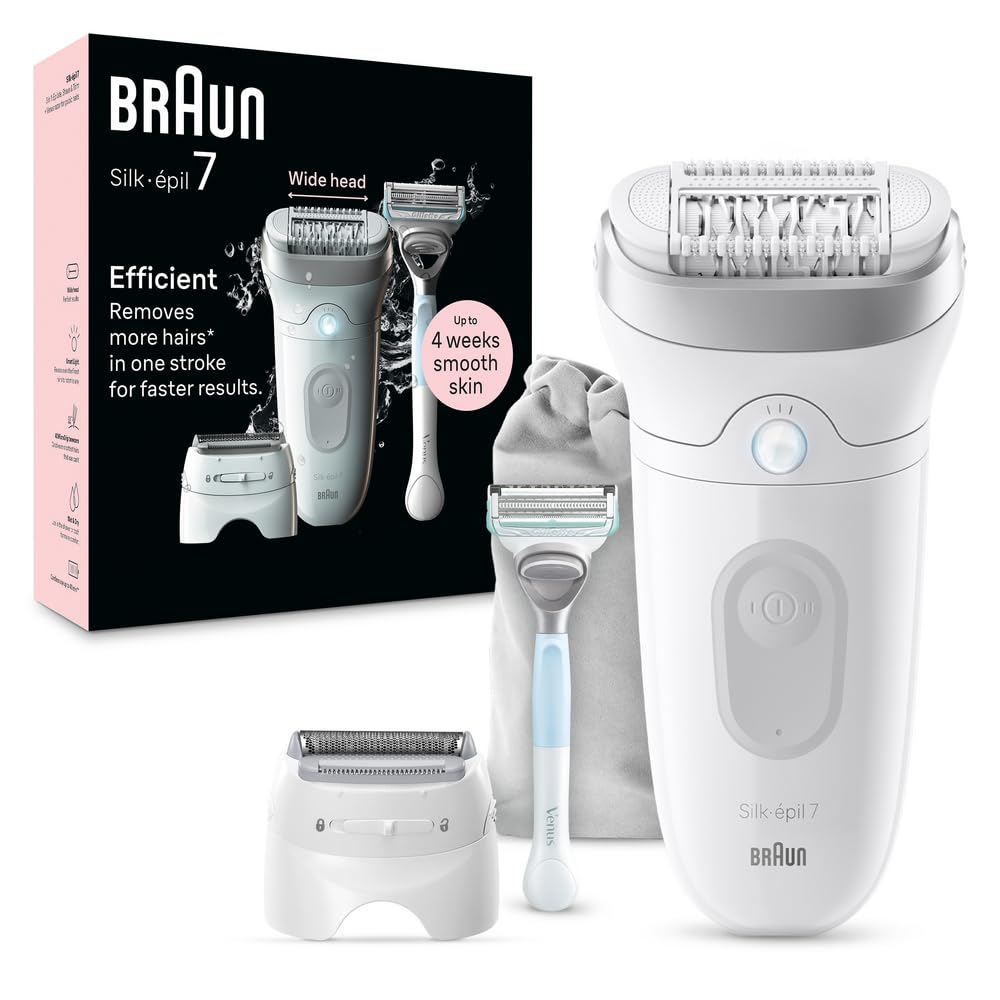 Braun Silk-épil 7 epilator, wet and dry use, long-lasting skin contact, SE7-141