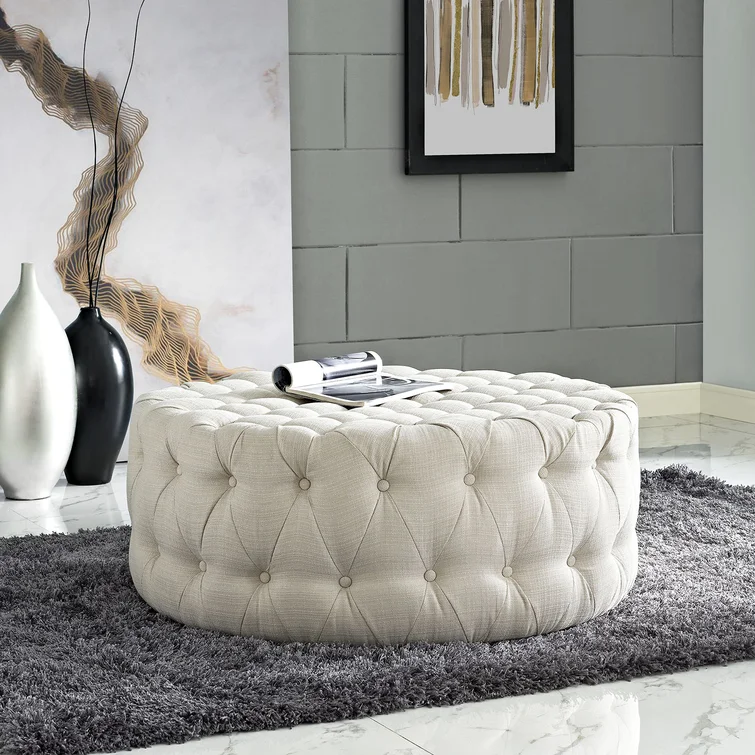 Modway Copper Grove Harrison Blue Amour Fabric Ottoman