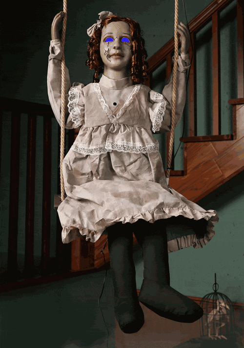 5.4FT Hanging Swing Animated Doll Halloween Decoration