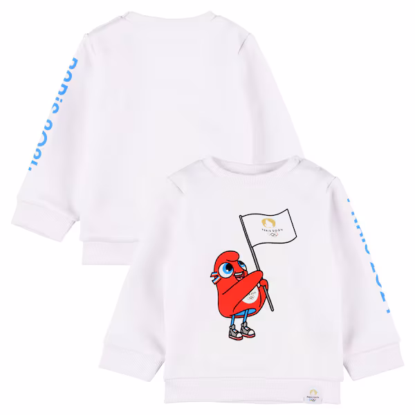 Paris 2024 Olympics Mascot Crew Sweat - White - Baby