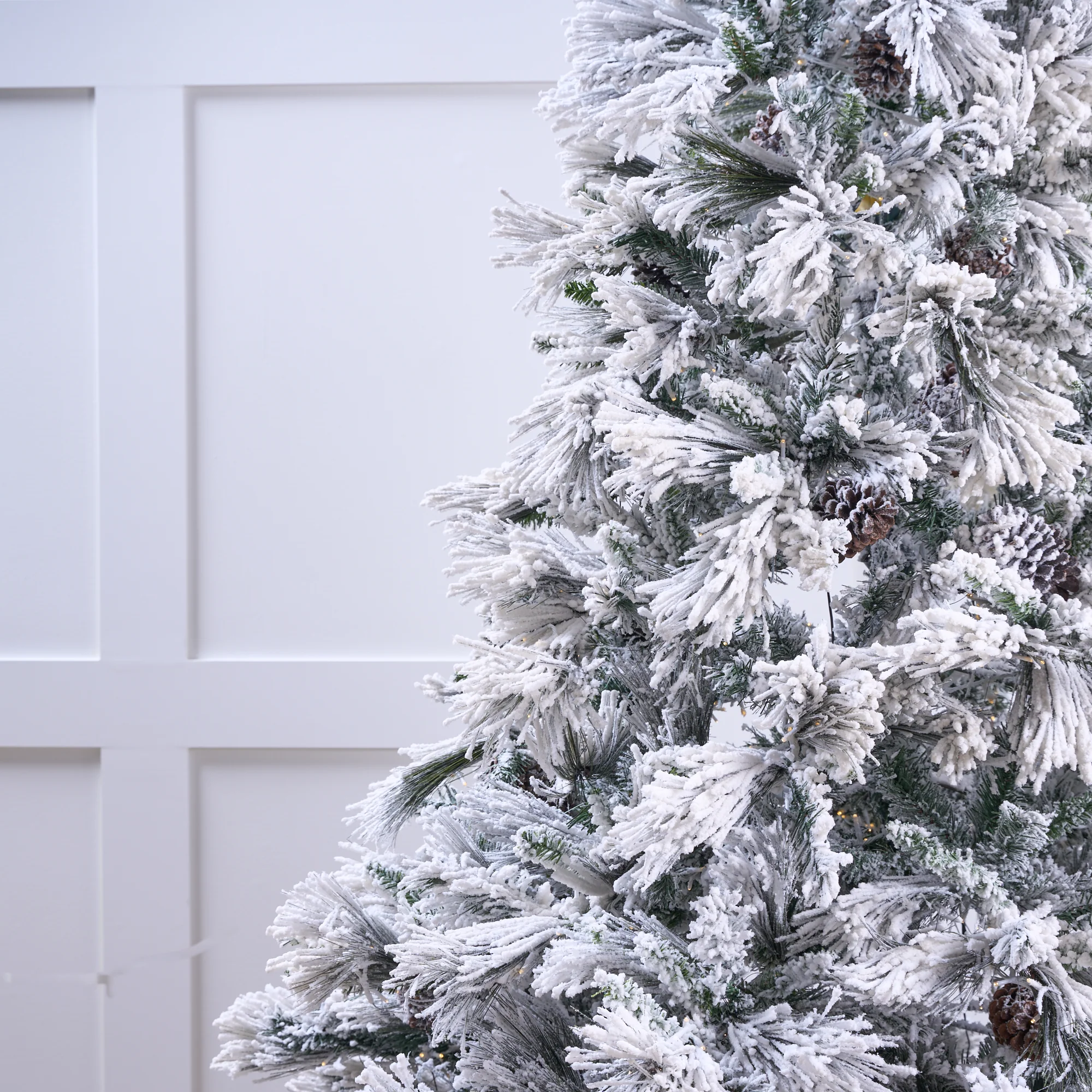 Crystal Flocked Tree Pre-Lit Warm White LED Lights