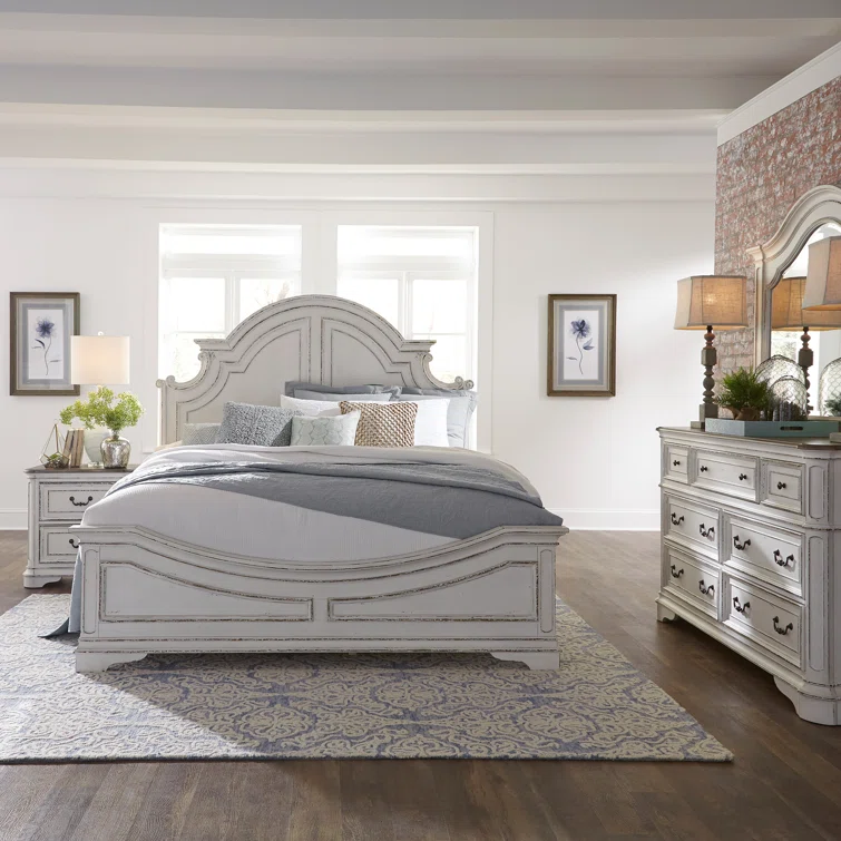 Colchester Panel Bed, Dresser & Mirror, Night Stand