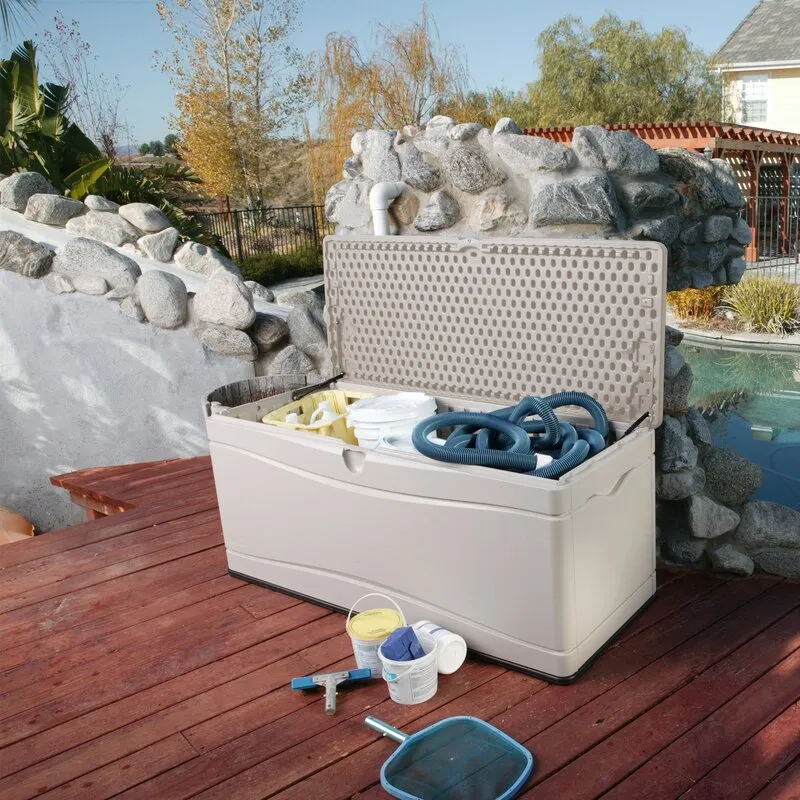 Lifetime 60'' W 130 Gallons Water Resistant Polyethylene Plastic Lockable Deck Box