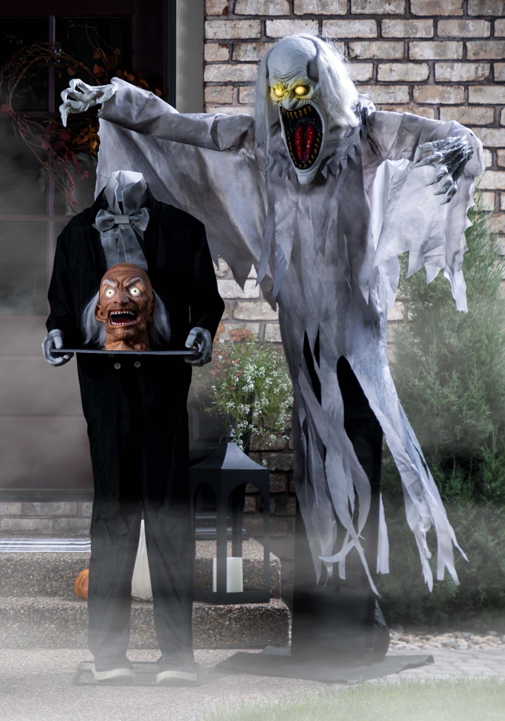 Animated 5FT Head on a Platter Butler Halloween Decoration