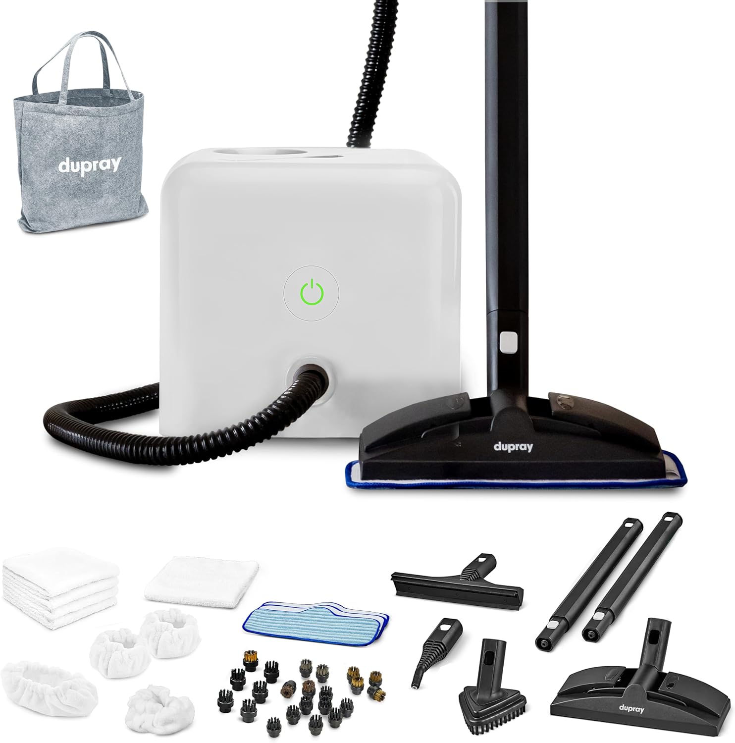 Dupray Neat Steam Cleaner with 40 Accessories - Powerful Multi-Purpose Steamer for Deep Cleaning Floors, Upholstery, Grout, and More