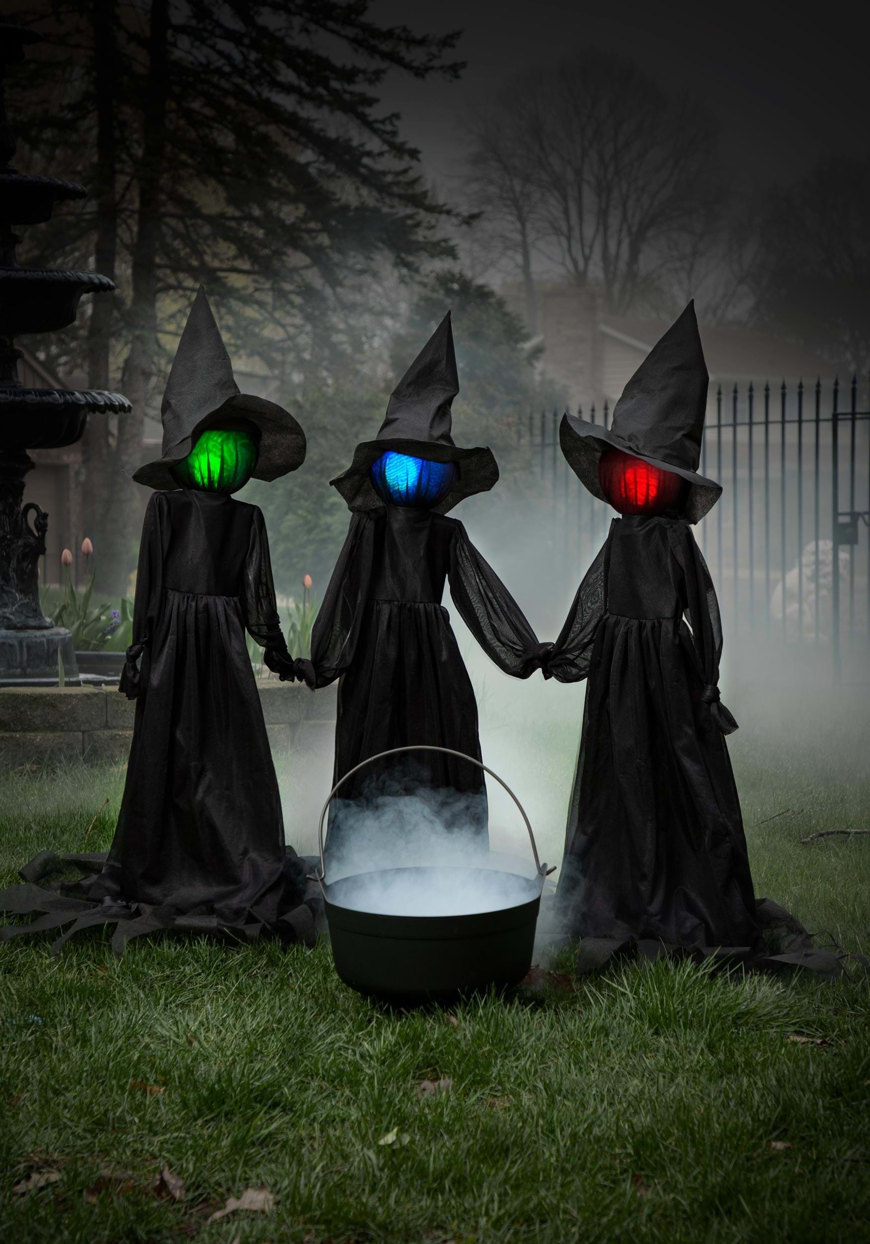 4FT Holding Hands Set of 3 Witches Halloween Decoration