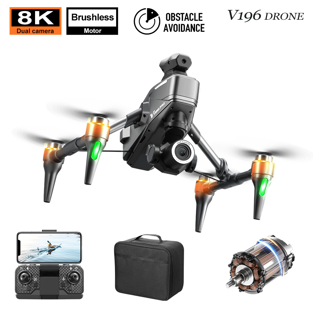 ❄🎄Here comes Christmas⛄🔔 Drone with 8K camera for adults, v196 rc quadcopter with auto return