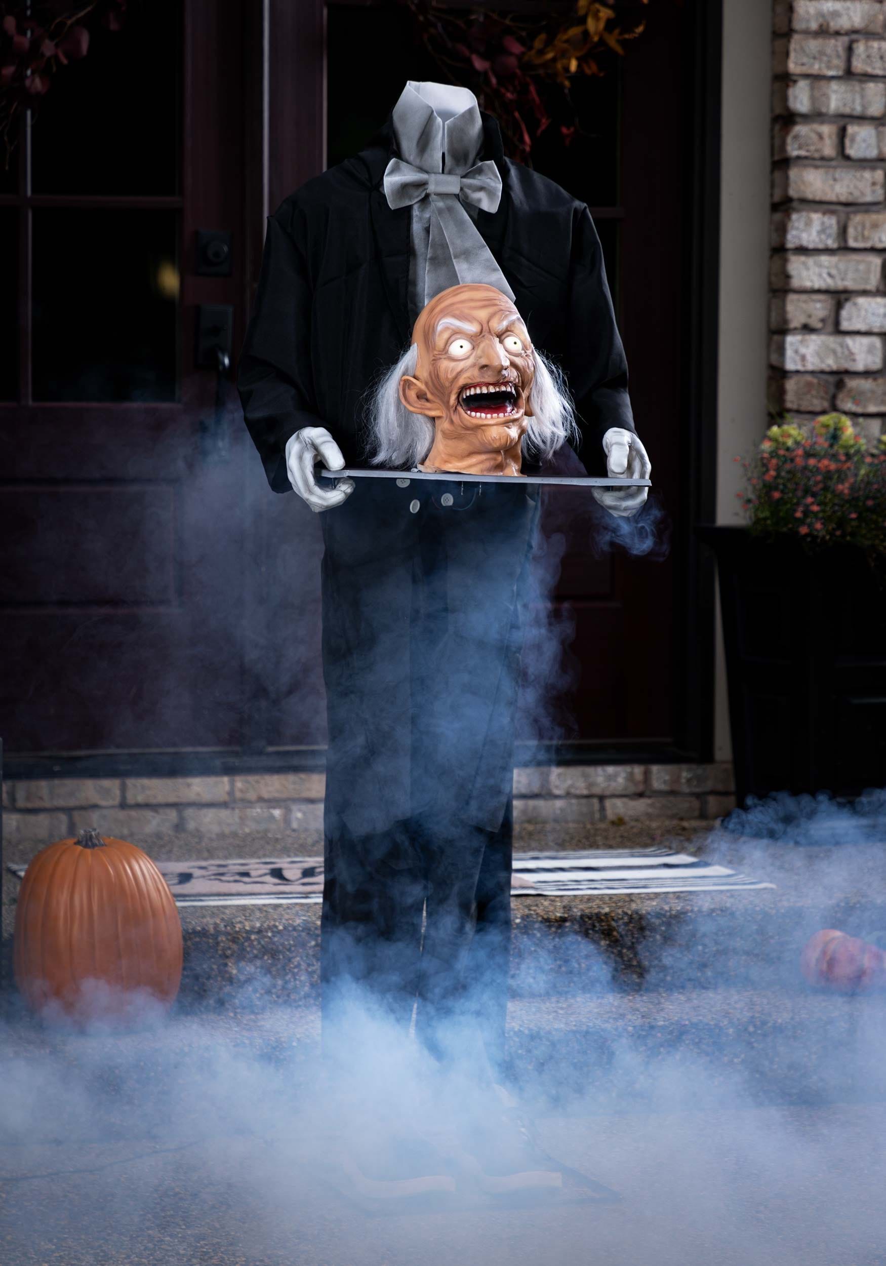 Animated 5FT Head on a Platter Butler Halloween Decoration