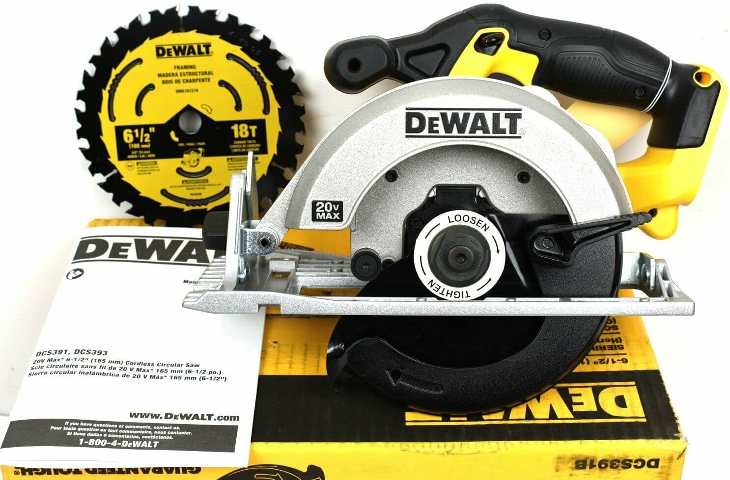 DEWALT DCS391B 20-Volt Max Lithium-Ion 6-1/2 in. Cordless Circular Saw