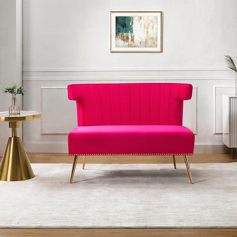 Megara Velvet Armless Wingback Loveseat
