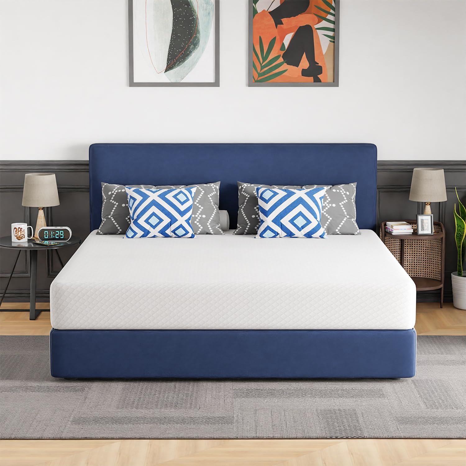 FDW 12 inch Gel Memory Foam Mattress Medium Firm Mattresses for Cool Sleep Relieving Pressure Relief CertiPUR-US Certified Mattress in a Box,Twin XL