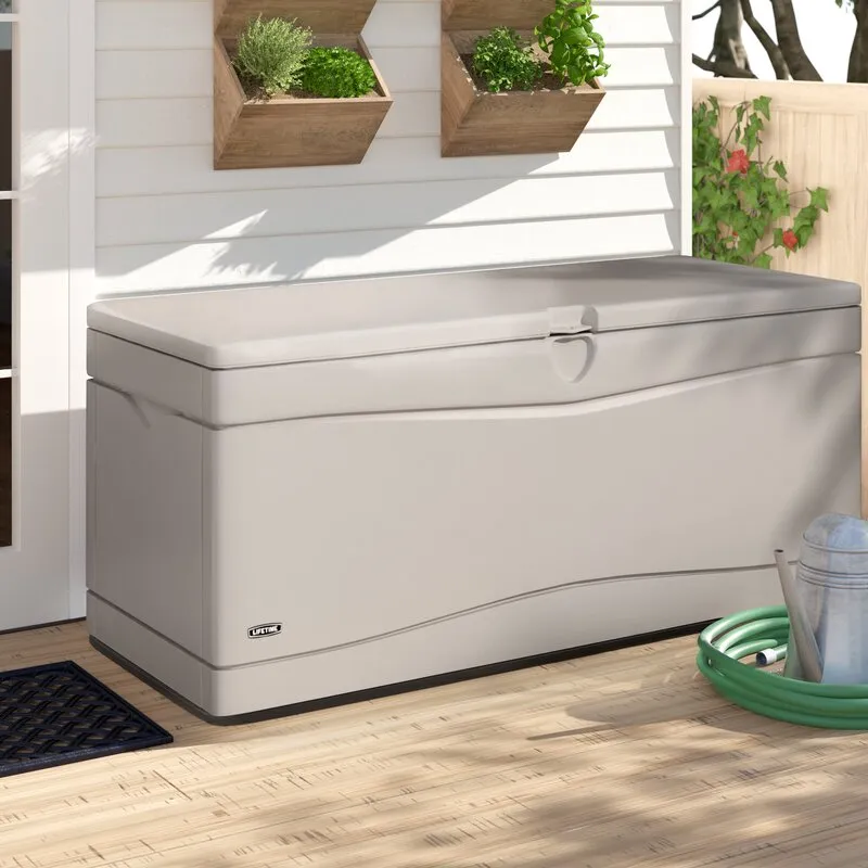 Lifetime 60'' W 130 Gallons Water Resistant Polyethylene Plastic Lockable Deck Box