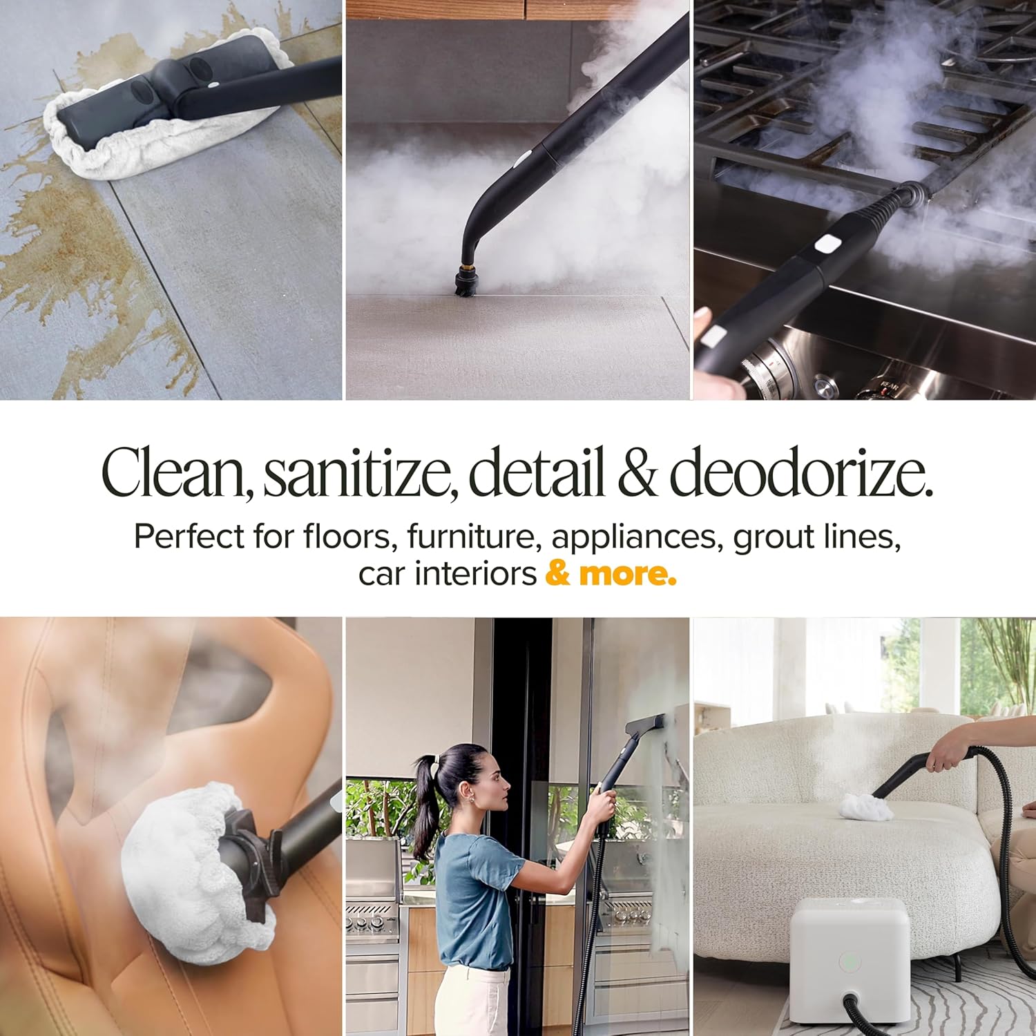 Dupray Neat Steam Cleaner with 40 Accessories - Powerful Multi-Purpose Steamer for Deep Cleaning Floors, Upholstery, Grout, and More