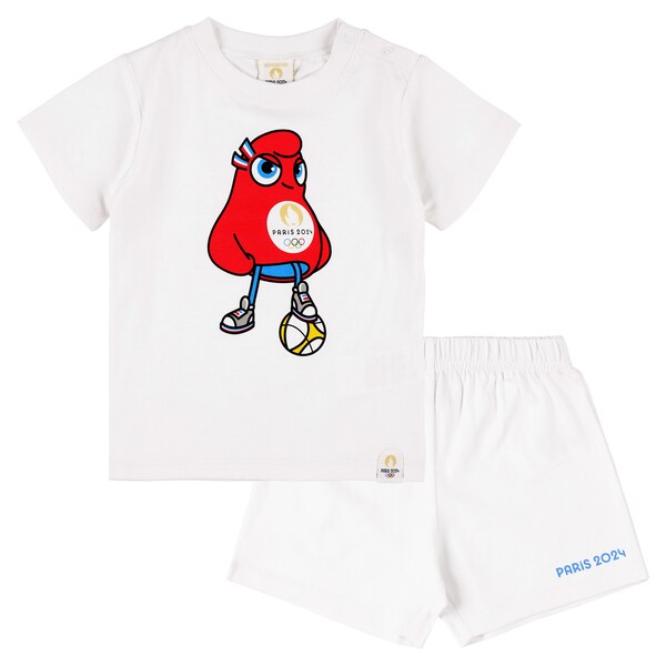 Paris 2024 Olympics Mascot Tee & Shorts Set - White - Baby