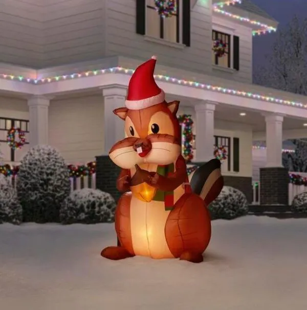 6 5 ft animated inflatable nom nom chipmunk with acorn