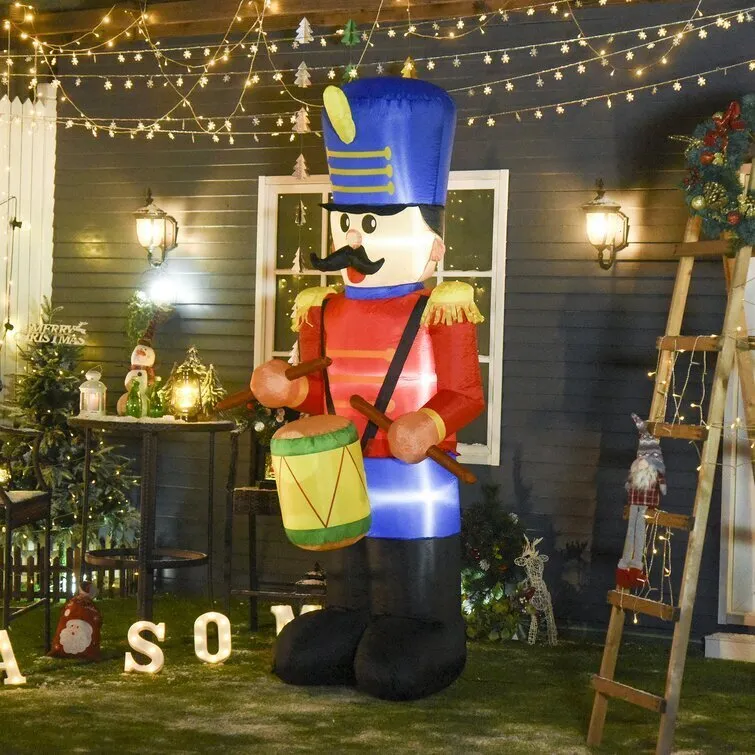 Walnut Soldier Drum Beating Christmas Inflatable