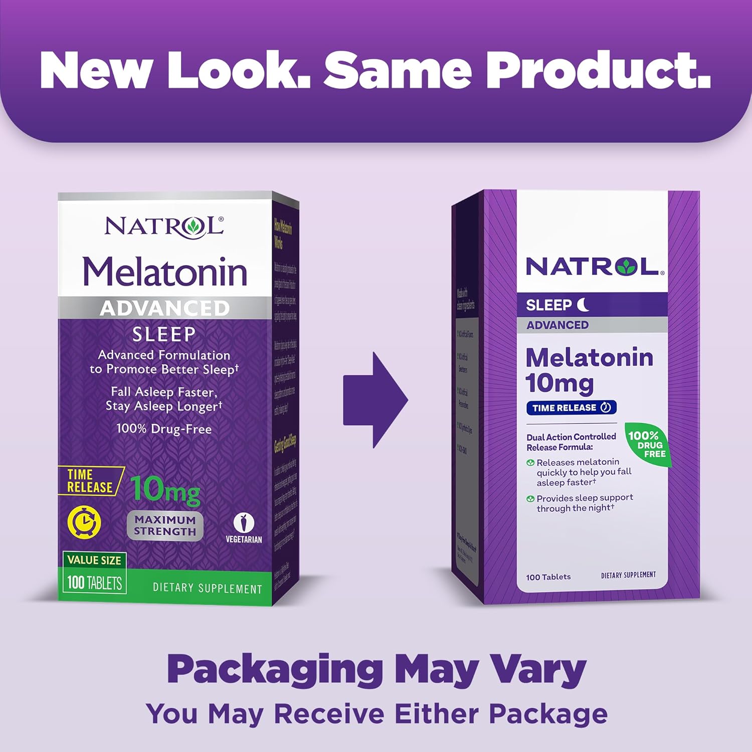 Natrol Advanced Sleep Melatonin 10mg, Dietary Supplement for Restful Sleep, Time Release Melatonin Tablets, 100 Time-Release Tablets, 100 Day Supply (Pack of 12)