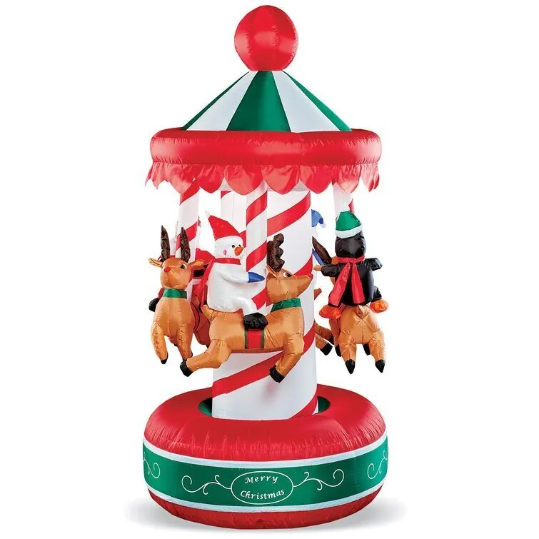 Giant inflatable self-luminous spinning reindeer