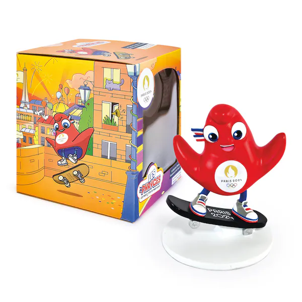 Paris 2024 Olympics Mascot Skateboarding Figurine