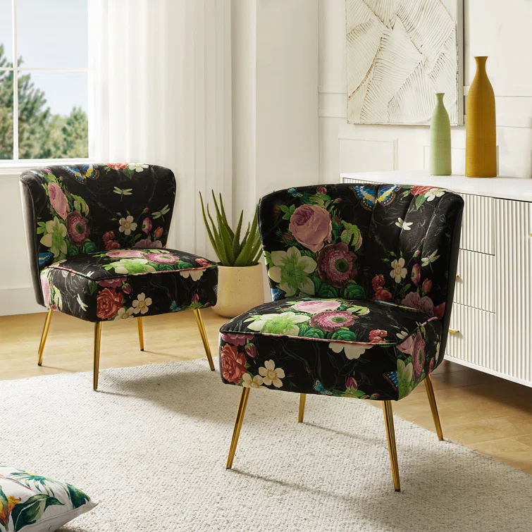Felicia Polyester/Velvet Barrel Chair