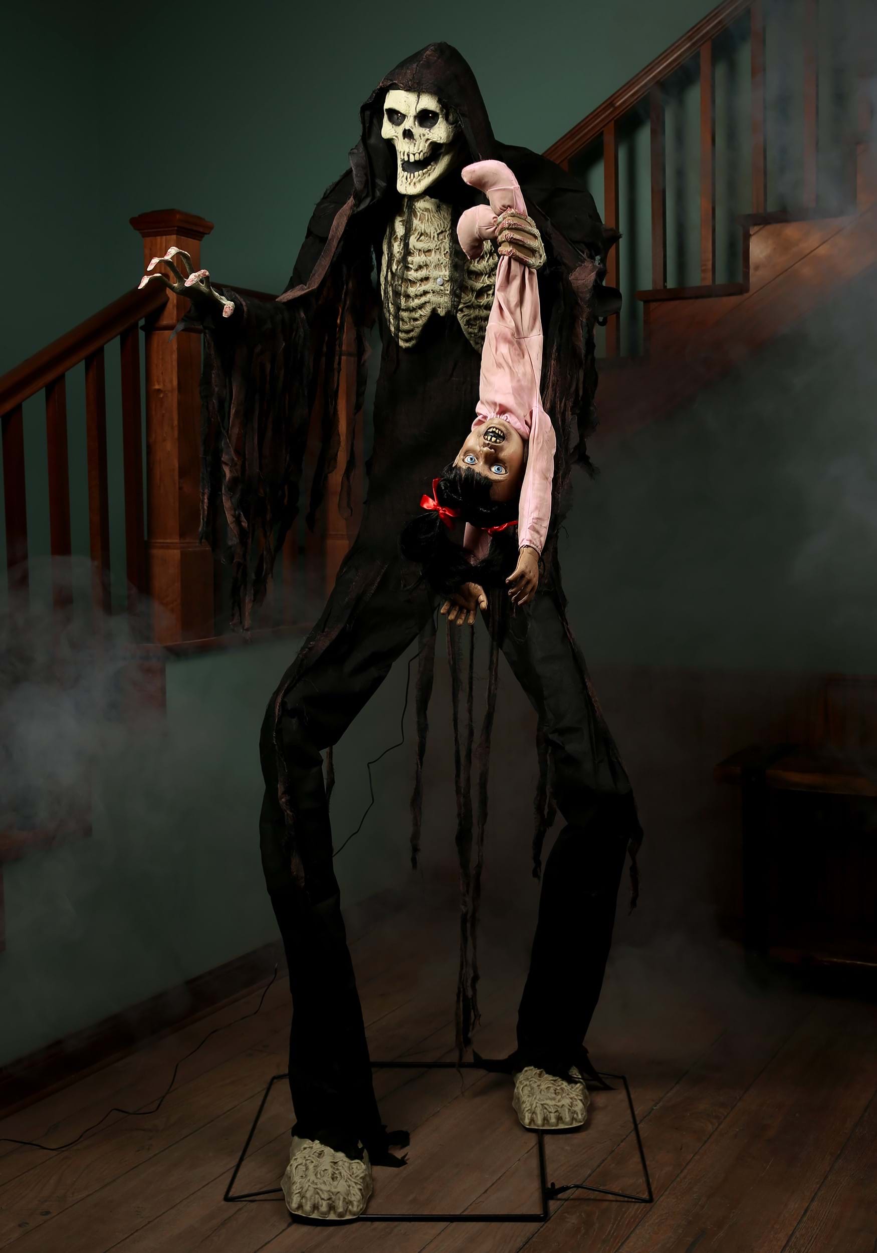 7FT Animated Towering Boogey Man with Kid Halloween Prop