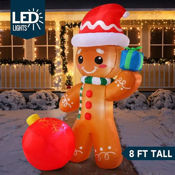 6ft Tall LED Welcome Sign Inflatable Christmas Decor