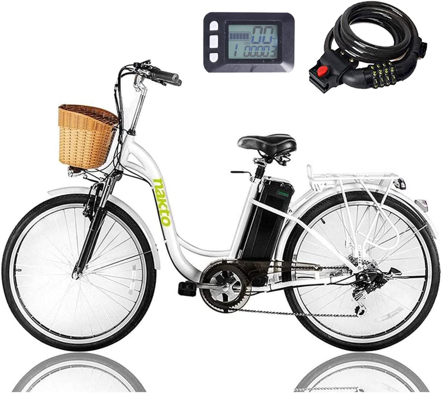 Electric Bike for Adult 350W Ebike 18-22MPH 45-60 Miles 26 City Commuter Ebike.