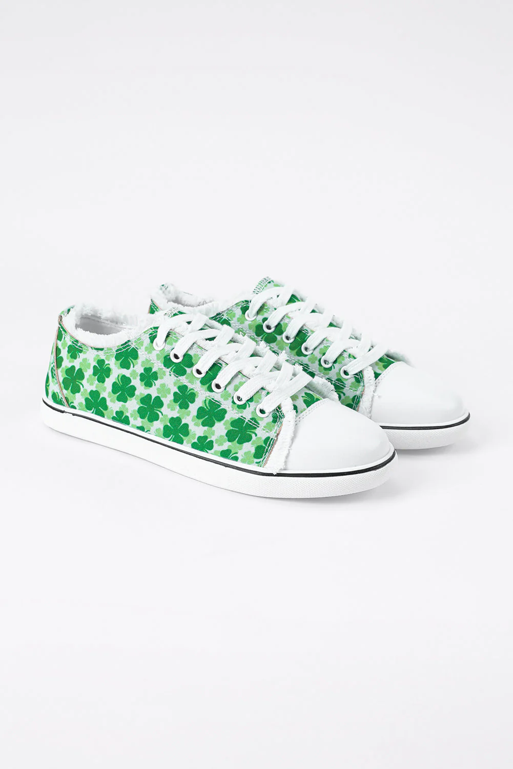 St. Patrick's Day Clover Graphic Canvas Shoes.