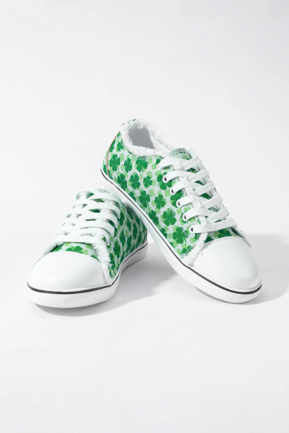 St. Patrick's Day Clover Graphic Canvas Shoes.