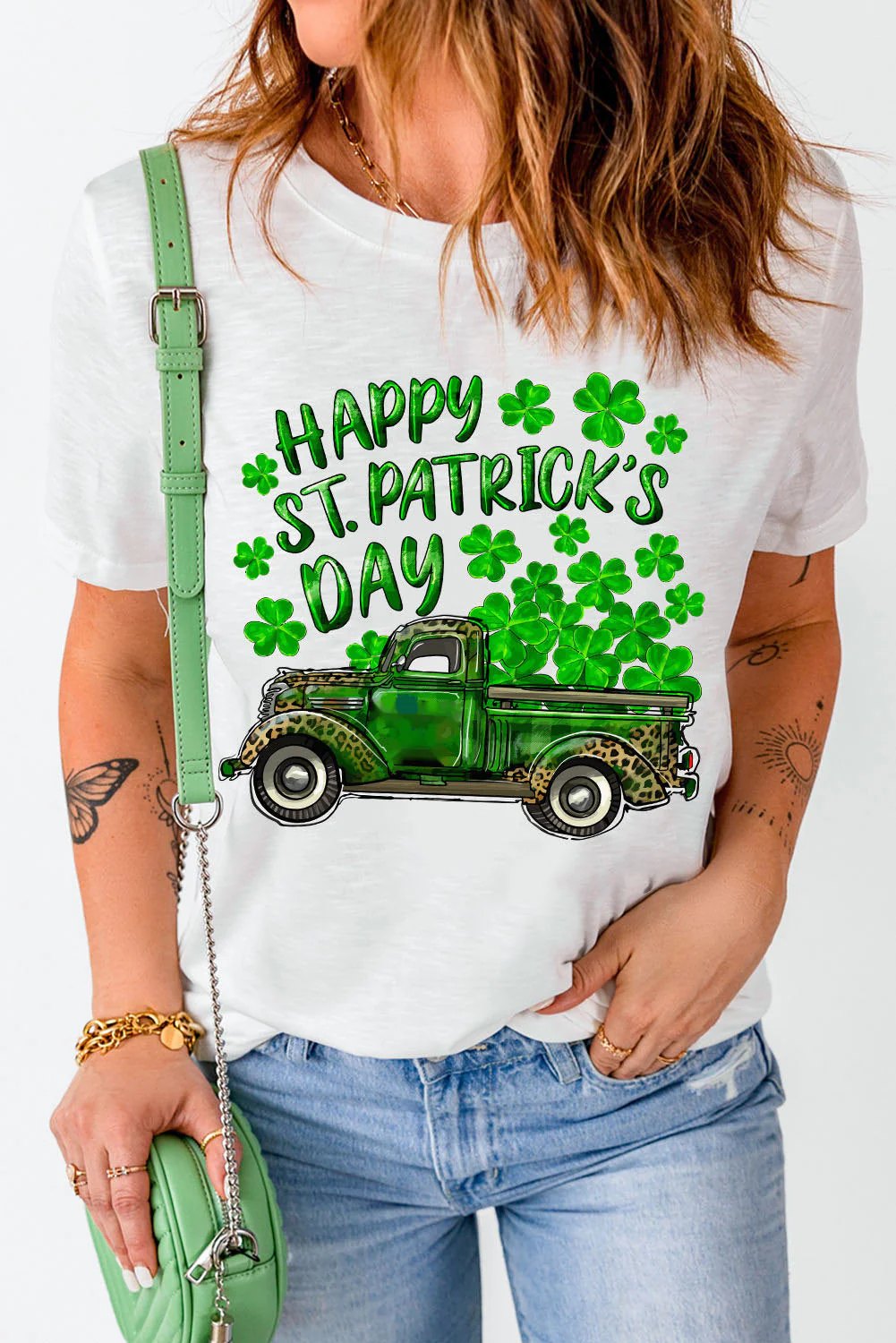 St. Patrick's Day Truck Graphic T-shirt.