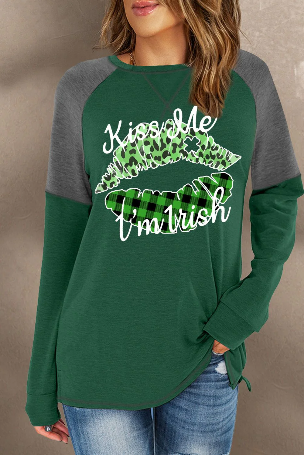 Green Raglan Sleeve T-shirt.