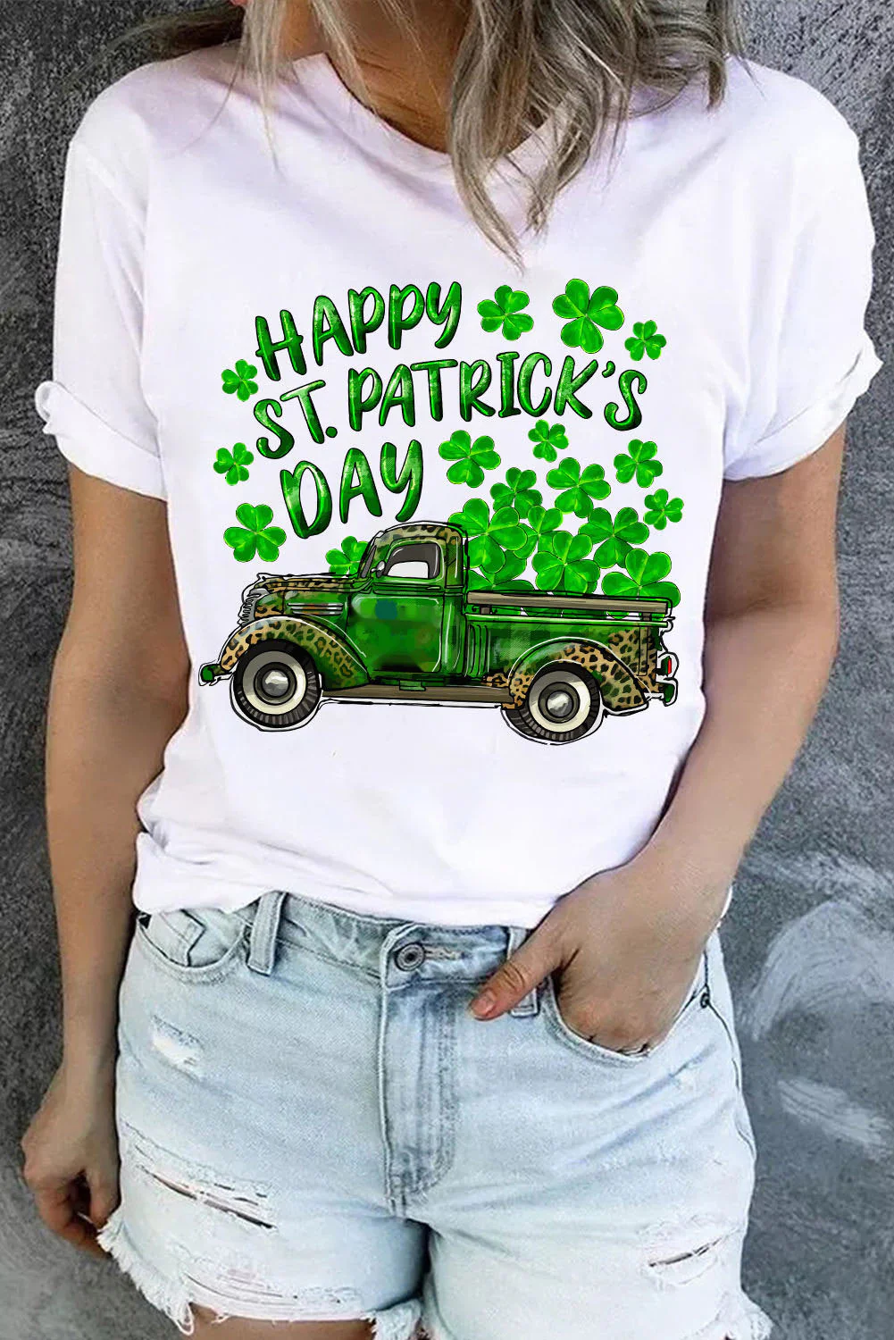 St. Patrick's Day Truck Graphic T-shirt.