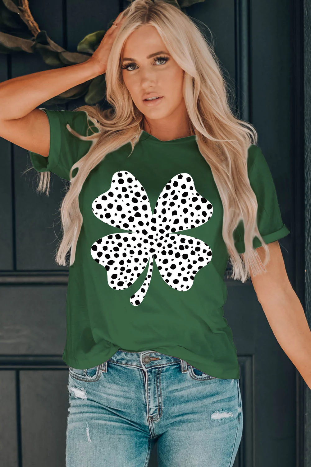 St.Patricks Day Leopard Shamrock Clover Graphic T-Shirts.
