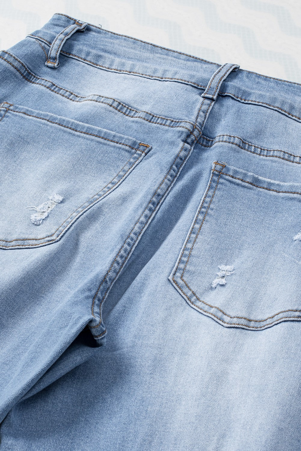 St. Patrick's Day Shamrock Ripped Casual Denim Jeans。