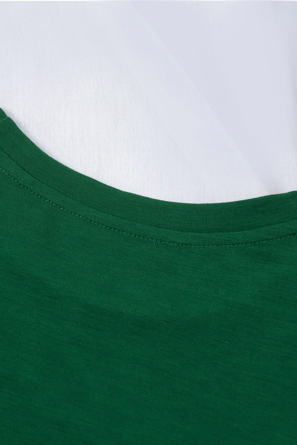 American Flag Shamrock Graphic Round Neck Shift Casual T-Shirts。