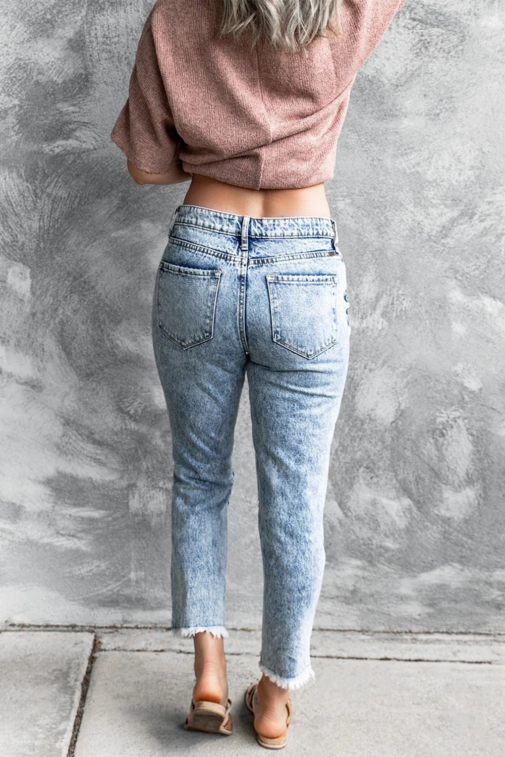 Leopard Easter Bunny Ripped Jeans.